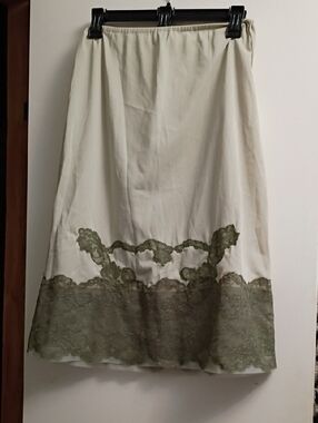 Vintage Green A-Line Slip with Olive Lace Trim